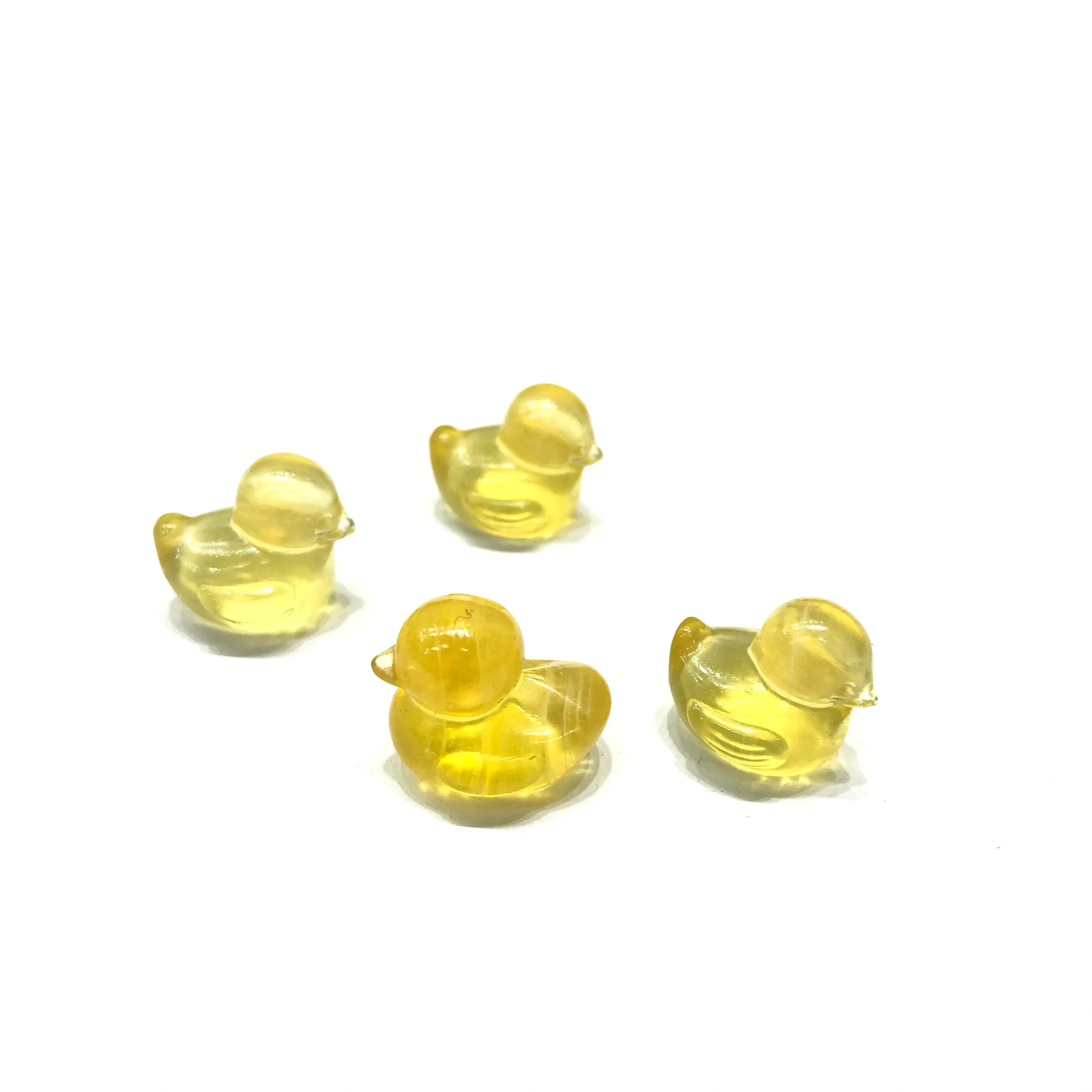 Hot Sale Natural High Quality Yellow Fluorite Crystal Cute Rubber Duck For Pendant Sale