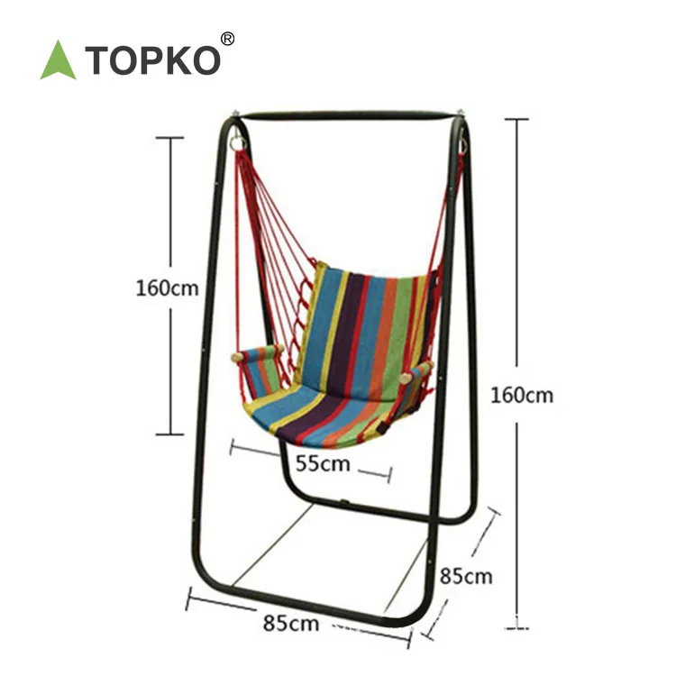 TOPKO сад балкон губки для подвесного стула на открытом воздухе, в цветную полоску хлопок холст отдых гамак висячий стул