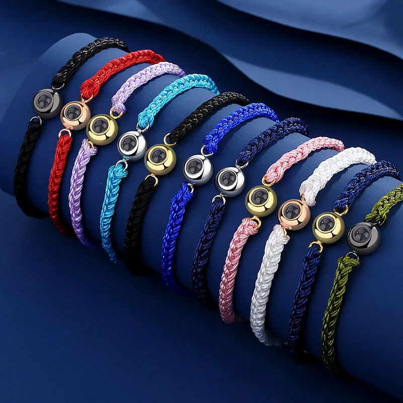 Wholesale New Personalized Circle Photo Bracelet Custom Projection Photo Bracelets Couple Memorial Jewelry Christmas Gift