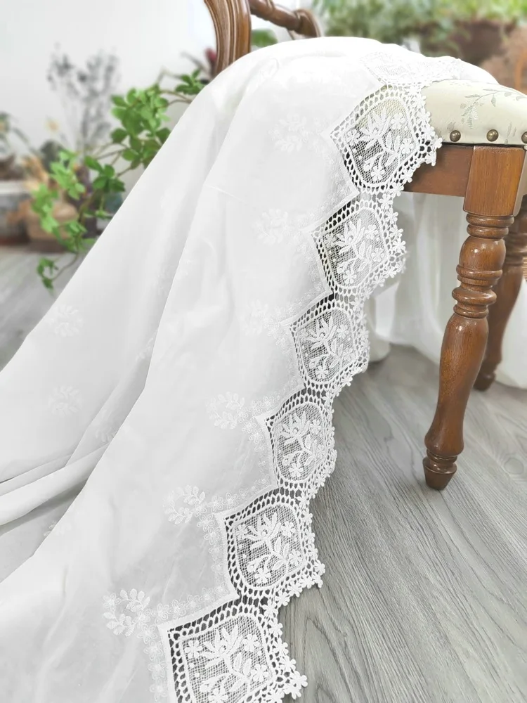 affinity design flowers floral custom pattern cotton hollow embroidery lace fabric for curtain