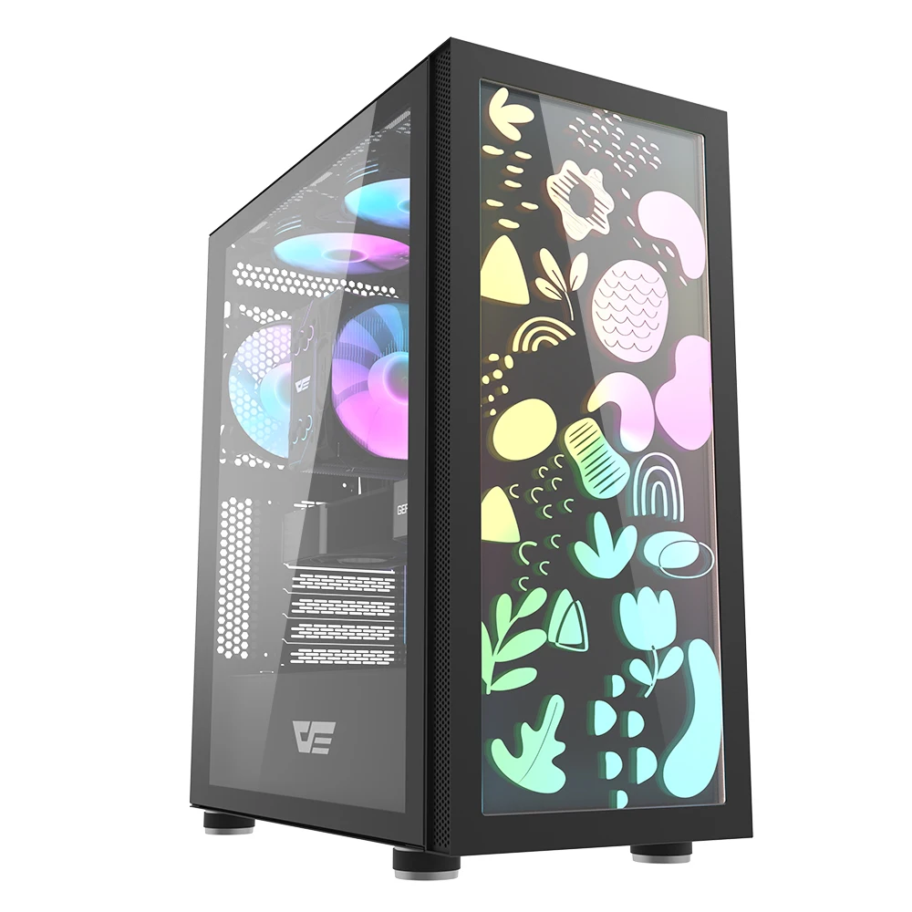 Darkflash игровые компьютерные чехлы с мультяшной поддержкой atx matx компьютерный Чехол настольный корпус граффити аниме чехол