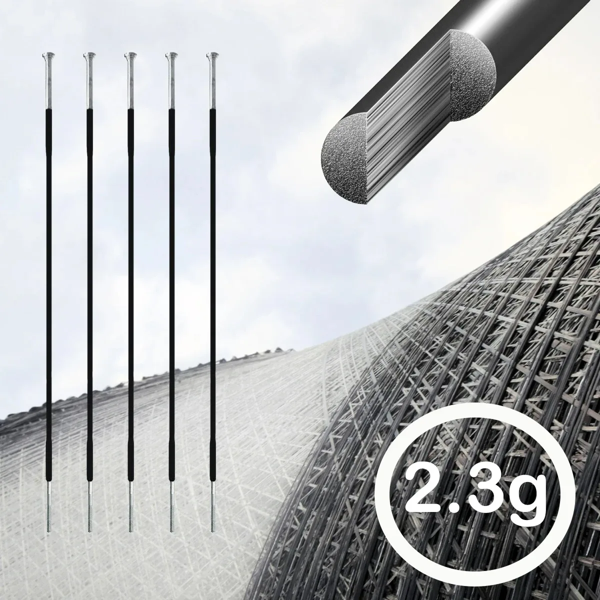 237mm-309mm Carbon Fiber Ultralight carbon fiber spokes carbon rays for bike