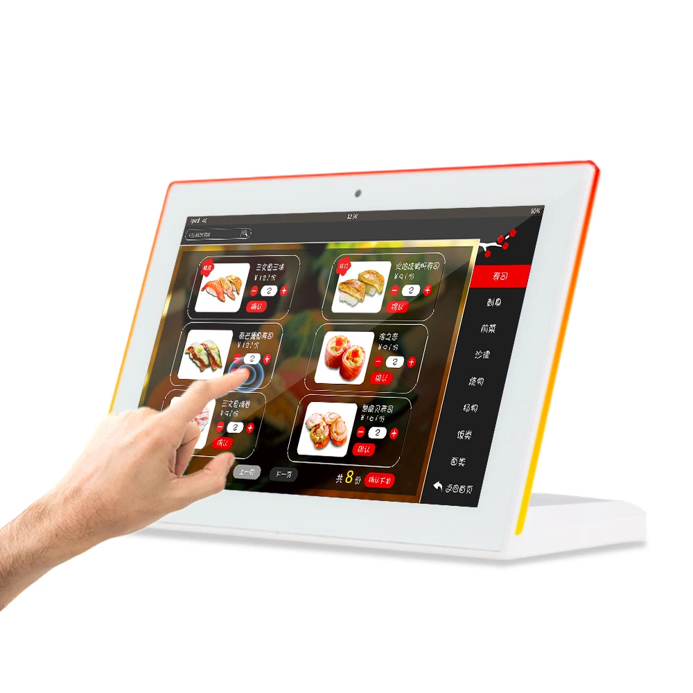10.1 14 inch NFC Optional RK3566 Android 11 Latest Version Touch Tablet With L Shape Stand for restaurant ordering