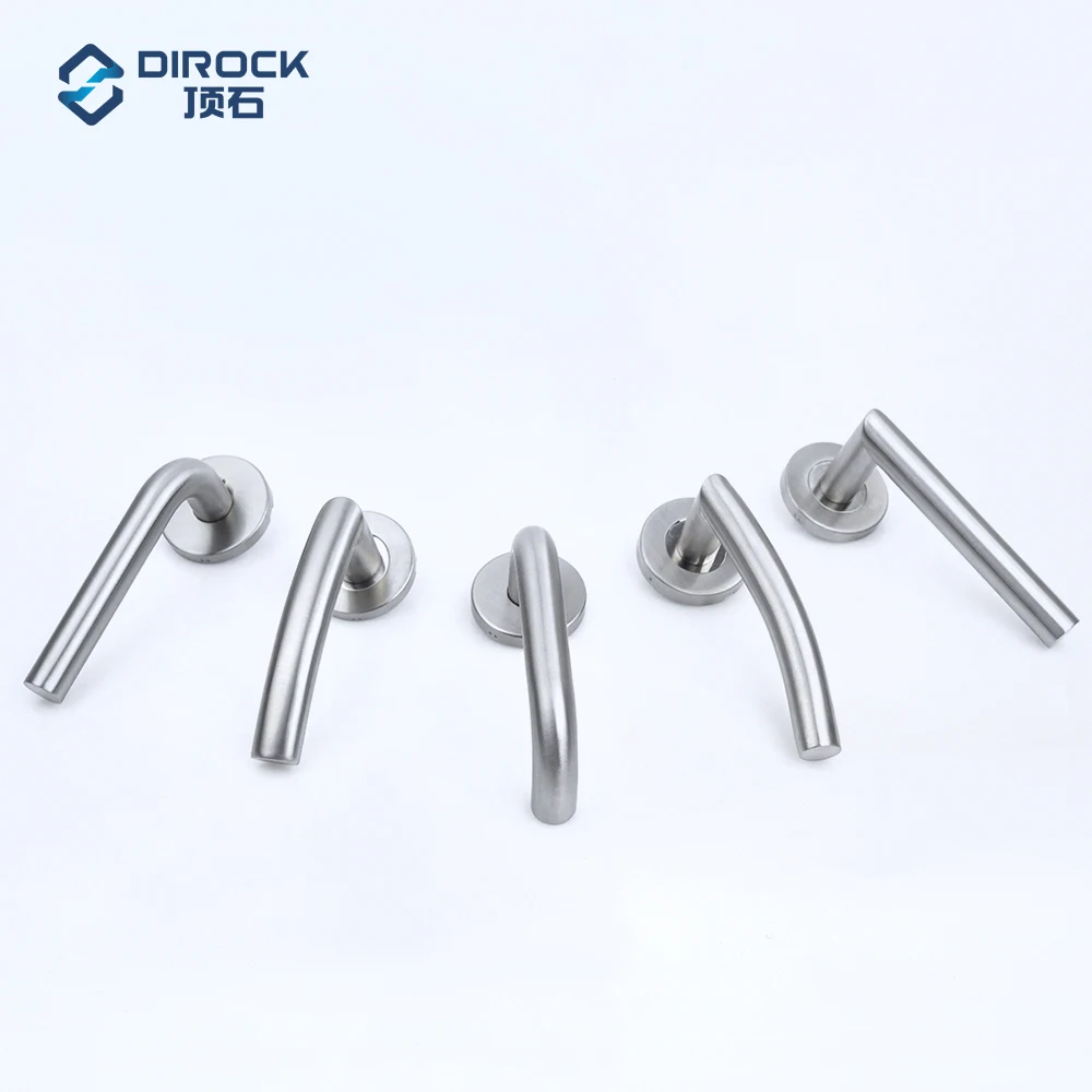 Manufacturer Euro Satin Finish Mitred Stainless Steel SS304 Lock Handle Door Lever Handle for Fire Door