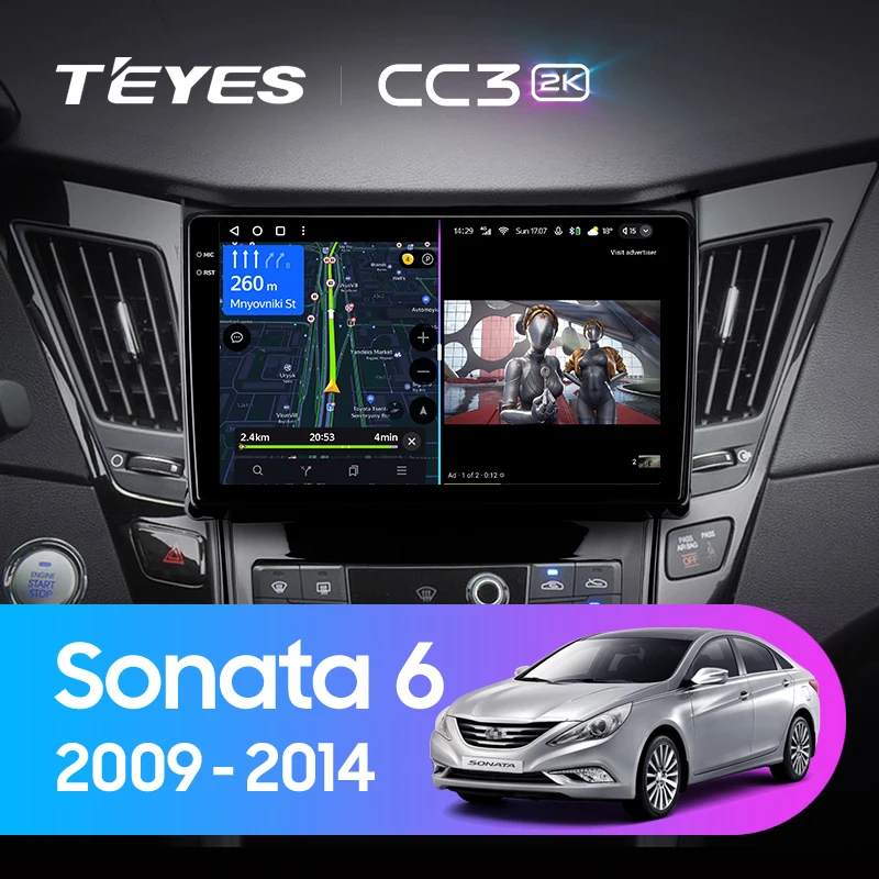 TEYES CC3 2K For Hyundai Sonata 6 YF 2009 - 2014 Car Radio Multimedia Video Player Navigation stereo GPS Android 10 No 2din 2 di