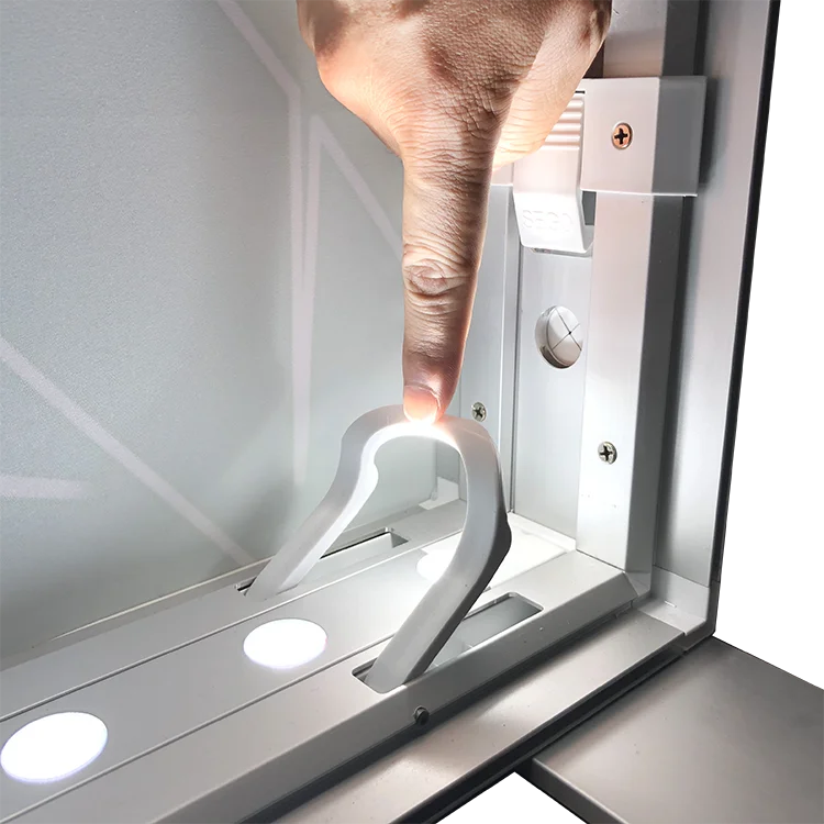 High quality portable trade show exhibition aluminum floor light stand seg fabric printing light box display backdrop stand