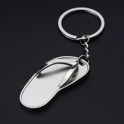 slippers key chain creative beach travel gift  key pendant gift metal zinc alloy keyring bag charm key holder