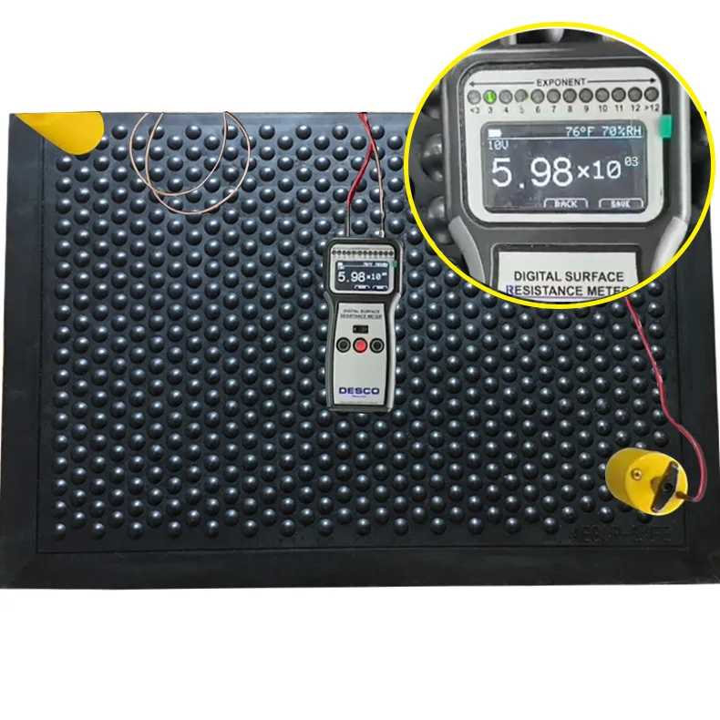 AEGIRSAFE Electrically  Conductive  Rubber Bubble Anti-slip Anti-Fatigue  Mats