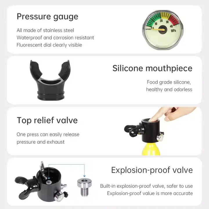 RS OEM Custom Logo Wholesale Hot Selling Full Set Scuba Diving Diving Diving Air Scuba Lung Tank Equipment with Portable bag