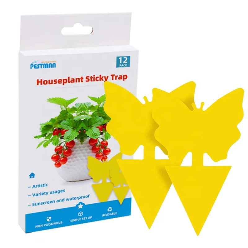 
Dual-Sided Yellow Sticky Trap Insect Fly Up Catch Fruit Fly And Gnat Trap Yellow 