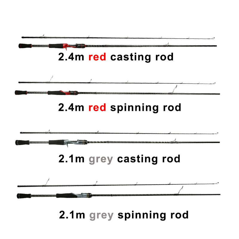 Alpha wholesale 2.1m 2.4m High Quality Carbon Fishing Rods Spinning in Stock