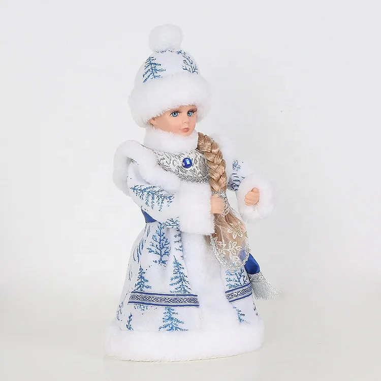 Электрические куклы SOTE из анимированной ткани русская Снегурочка Праздничная коллекция голубая музыкальная Снежная девушка для рождественских украшений