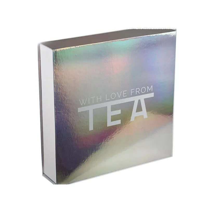 Luxury Custom Logo Corrugated Cardboard With Holographic Glitter Laser Shipping Box Packaging Colorful For Christmas Gift Boxes