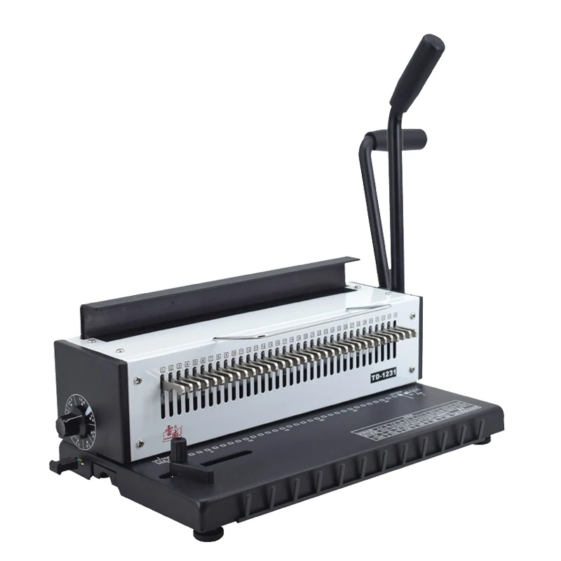 Rayson TD-1231 Binding Machine Square Size Holes 3:1 Pitch Wire-O Binder Punch 12 Sheets/Bind 130 Sheets with Sturdy Metal