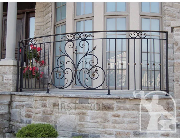 Customized design wrought iron balustrade balcony railings for outdoor