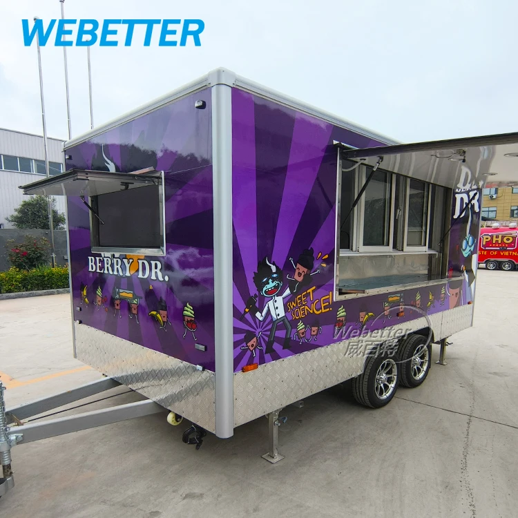 Wetetter бургер кофе фургон продовольственный киоск тележка уличный грузовик мороженое еда Тако пицца мобильный хот-дог концессионный прицеп