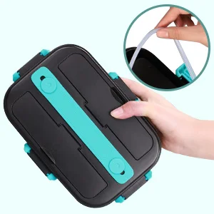 1.8L Electric Lunch Box 75W Household and Car Food Heater,12V/110V 304 Stainless Steel, Leak-proof Lunch Box