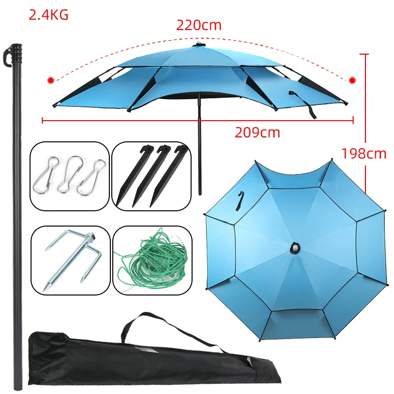 High quality Printed camping Umbrella Fishing Fiberglass Beach Umbrellas Fishing Umbrella