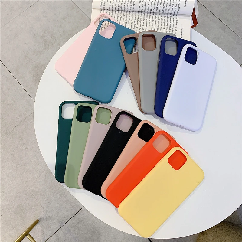 16 Colors For iPhone 12 Case Matte TPU Silicone Rubber Soft Cover Phone Case Shockproof, For iPhone 11Pro max X XR 8 7  Case