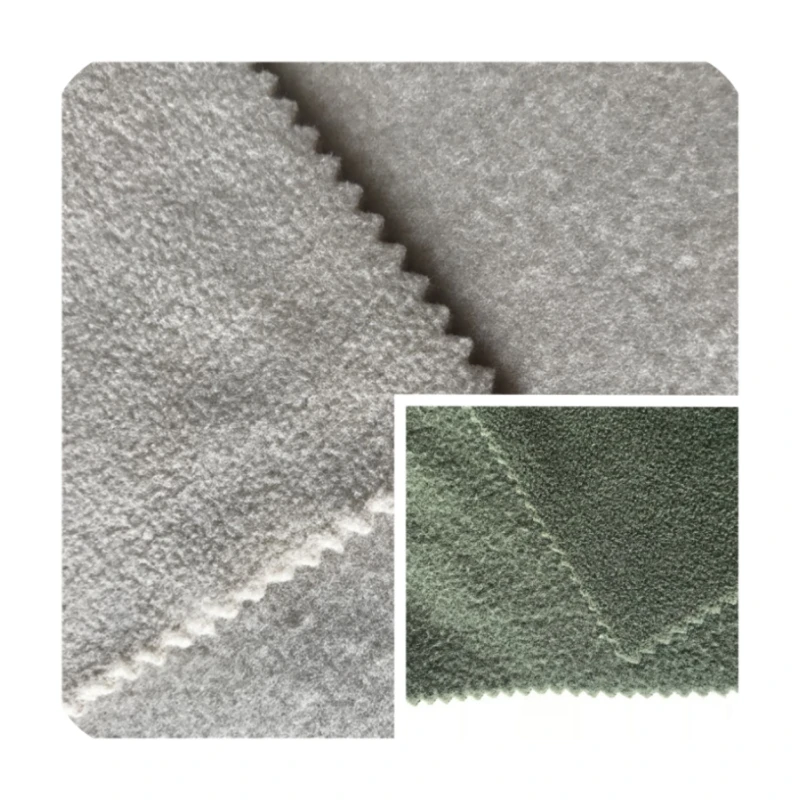 PF1/ROOSO REC Recycle 260GSM two side brushed dyed polar polyester fleece fabric high vis reflection fabric