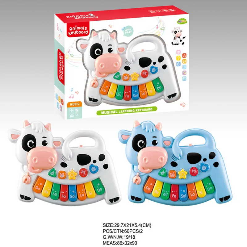 Wholesale plastic baby education toy musical instrument animal piano toy keyboard