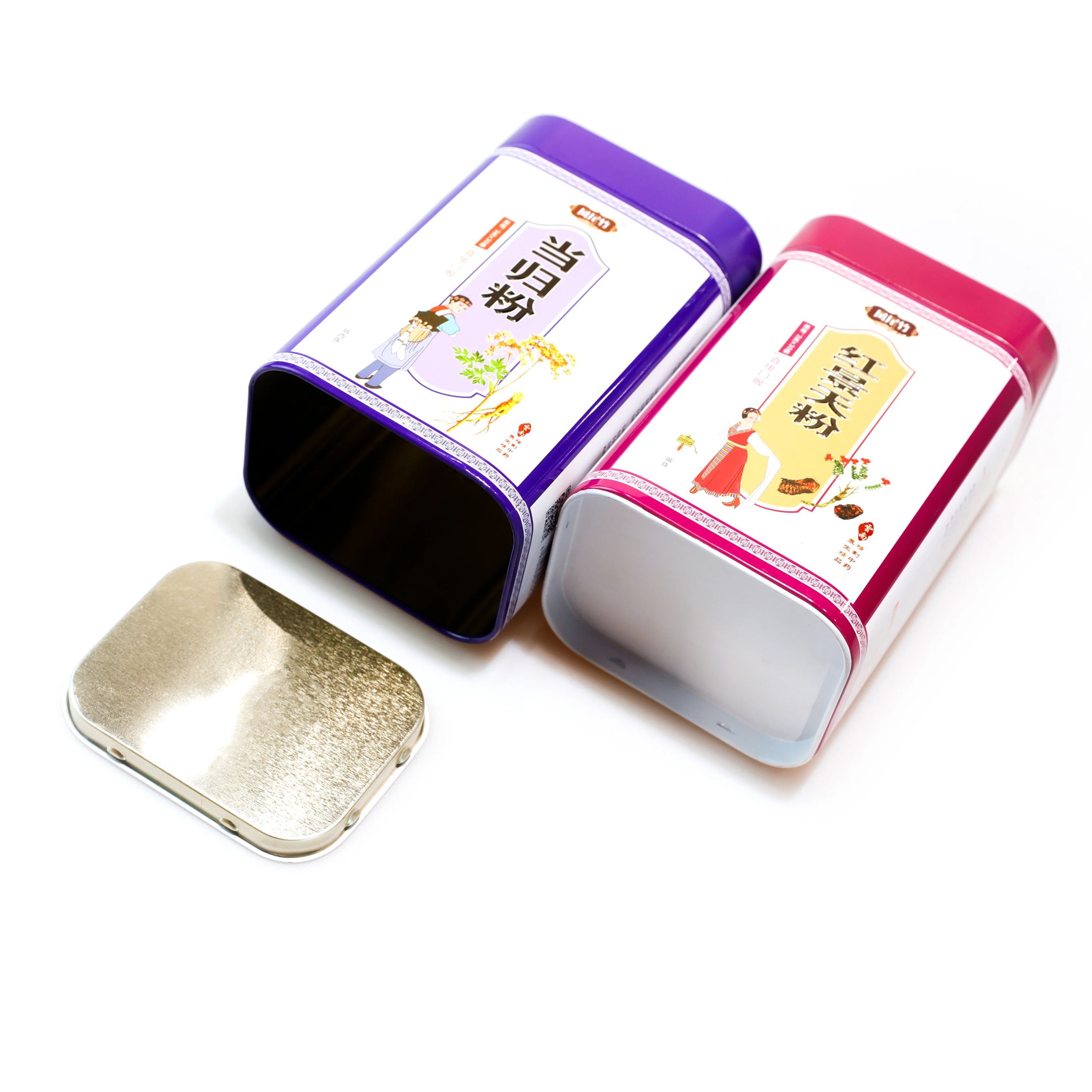 Custom Color Metal rectangular Candy Gift Box Packaging Tin Box food health box
