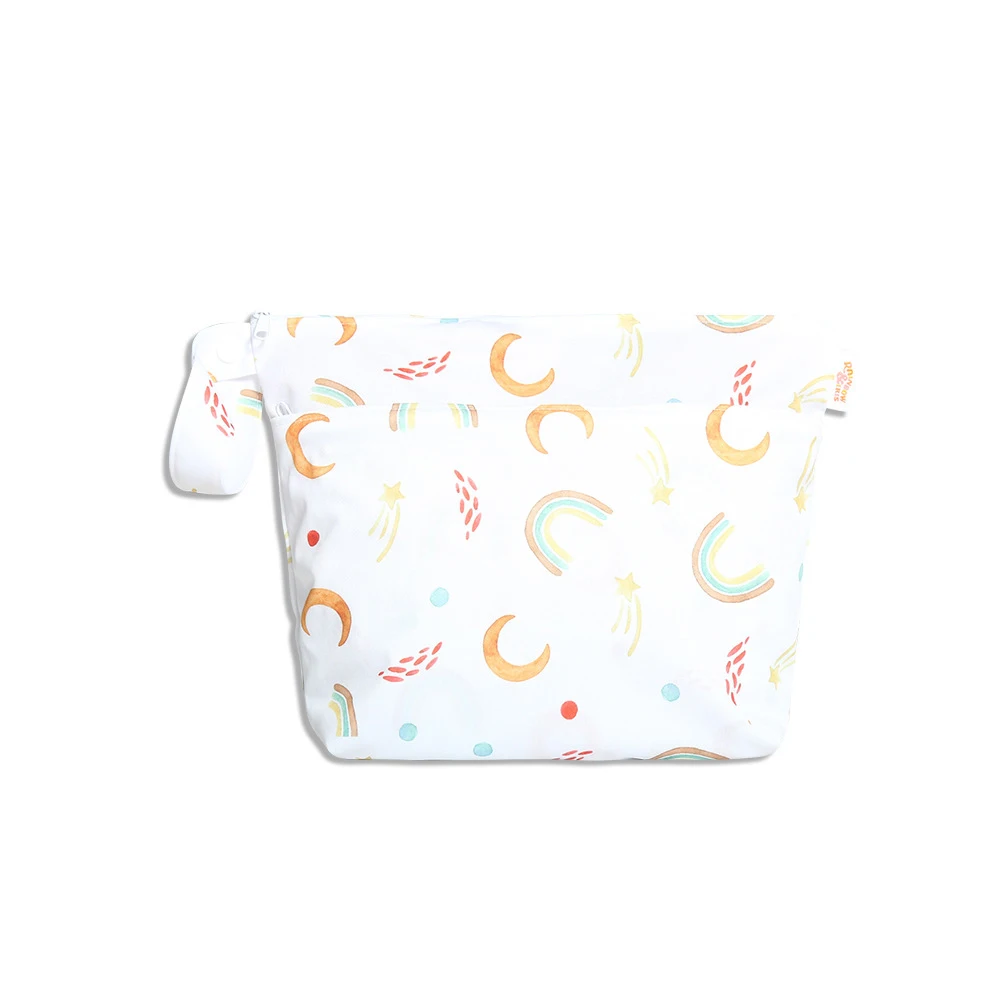 Toddler reusable pvc dry large double zip waterproof baby nylon summer nappy bags wet 2pcs clothes wet bathing suit bags