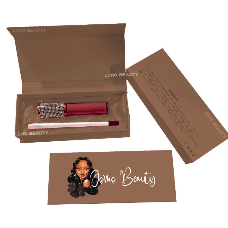 Luxury packaging with cloth Cosmetic Wholesale Customized  Lipgloss Lipliner Set Luxury  Bulk Lipgloss Kit with Lipliner