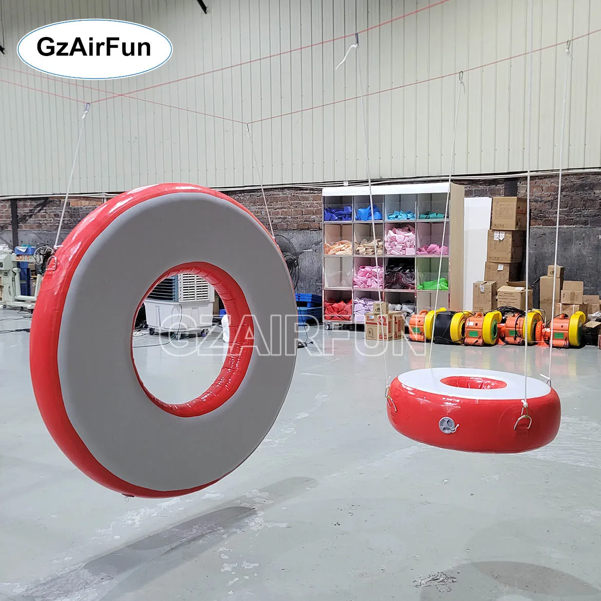 Factory wholesale price custom ninja warrior inflatable fitness equipment set Air Obstacles line  Swinging Step