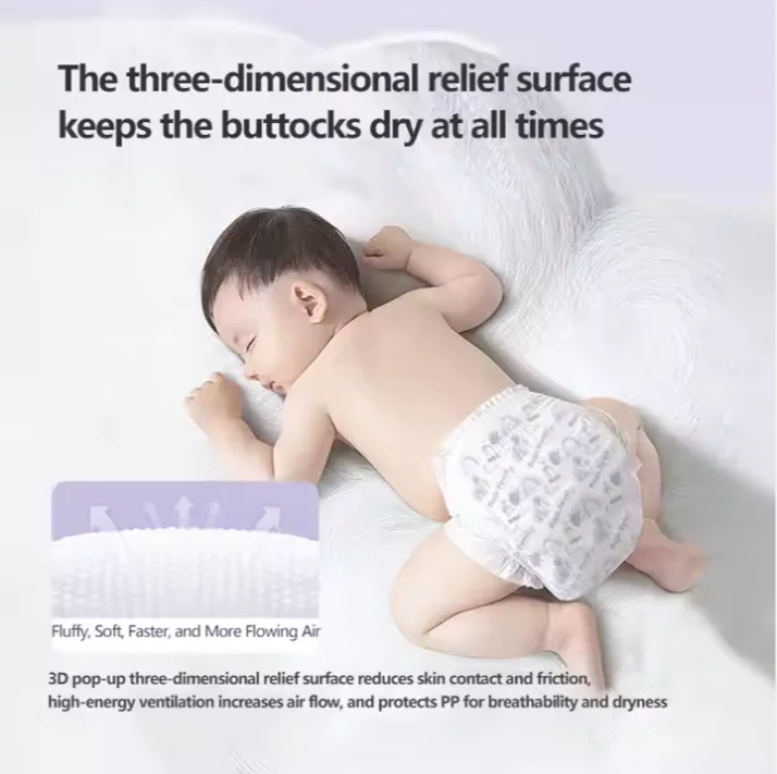 Procare OEM Soft Baby Diapers Cotton Pull Ups Training Pants with Bubble Pop Waist Huge Absorption Printed Feature