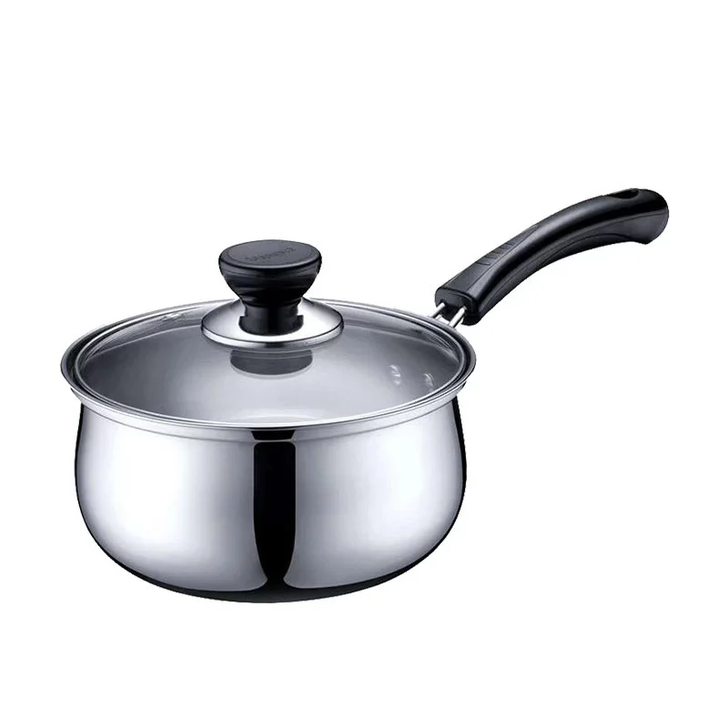2022 новые высококачественные молочные кастрюли 16 см кухонная утварь маленькая посуда со стеклянной крышкой 304 Стальная суповая кастрюля