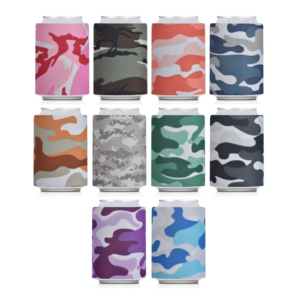 Foam Collapsible Can Sleeves Camo Custom Can Cooler Waterproof Blank Can Cooler Eco-friendly OEM ODM ISO Made In Vietnam