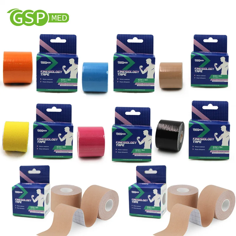 5cm*5m Hypoallergenic Glue waterproof Cotton Fabric High Quality Kinesiology Tape for Athletic Sport Tape