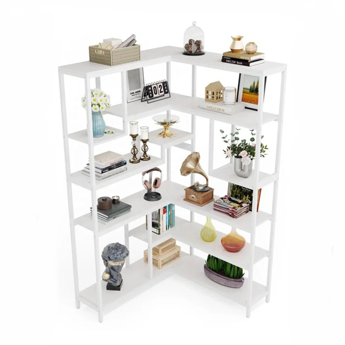 Top Quality Book Case Wooden Cabinet Bookcase 6 Shelf For Home Bookcase White Book Shelf Organizer Bookcase