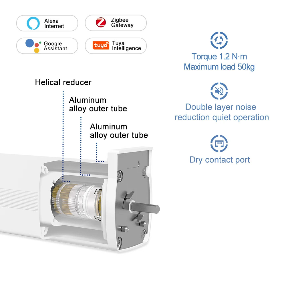 Motorized System 6 M Tuya Wifi Smart Home Blind Chain 100-240v Round Dc Super Silent Foshan Curtain Motor