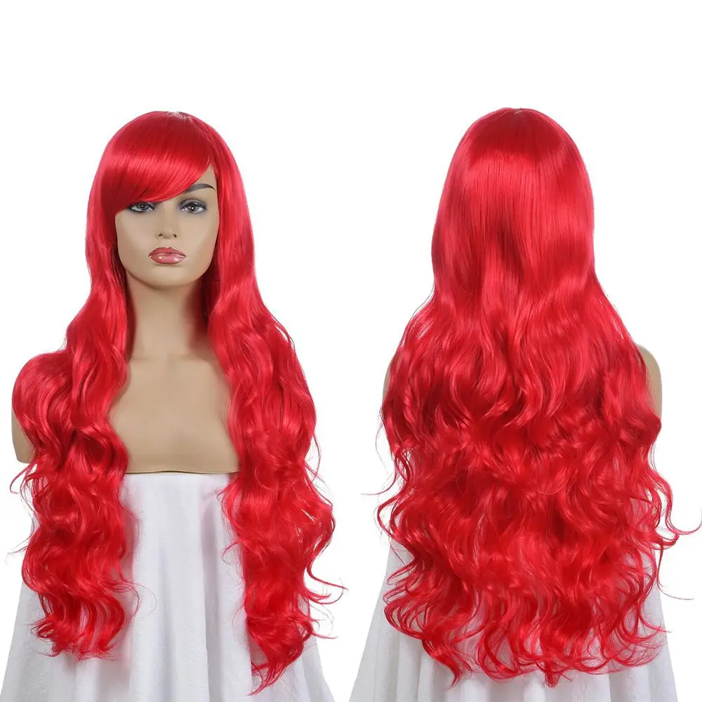 
Wholesale Cheap Hair Wigs Anime Cos Wig with Bangs 80cm Body Wave Long Curly Hair Cosplay Synthetic Hair Wigs 