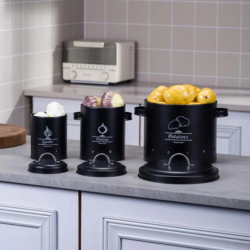 Customized Cheapest price 3pcs  Kitchen Storage Container bins Holder Set for Potato Onion Garlic