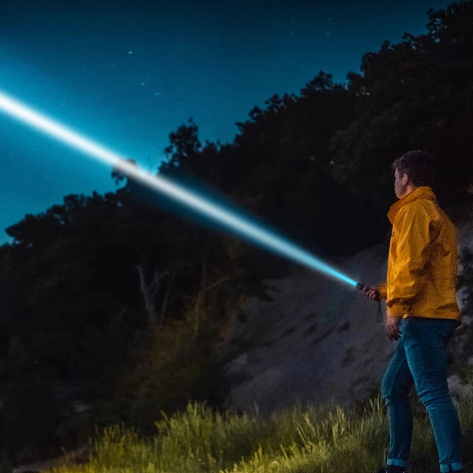 Flashlights and Torches High Brightness White Laser Red SMD Side Light Scalable Zoom Waterproof LED Tactical Flashlight