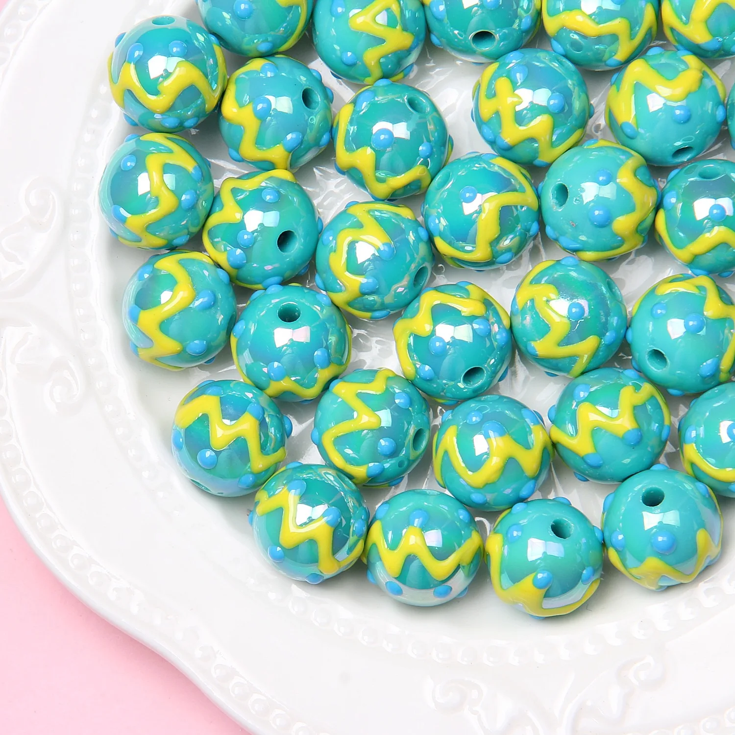 Explosion Cartoon Diy Bracelet Beads Hand-Painted Beads DIY Phone Chain Accessories Wholesale Acrylic Beads