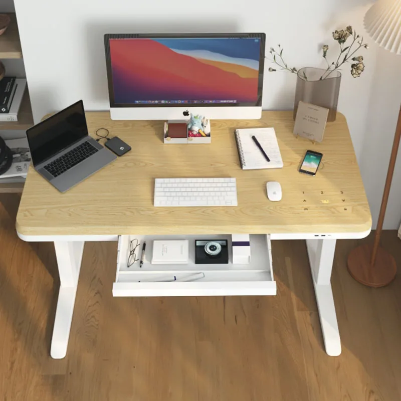 Customize Wooden Home Office Smart Motorized Sit Standing Electric Lifting Height Adjustable Desk