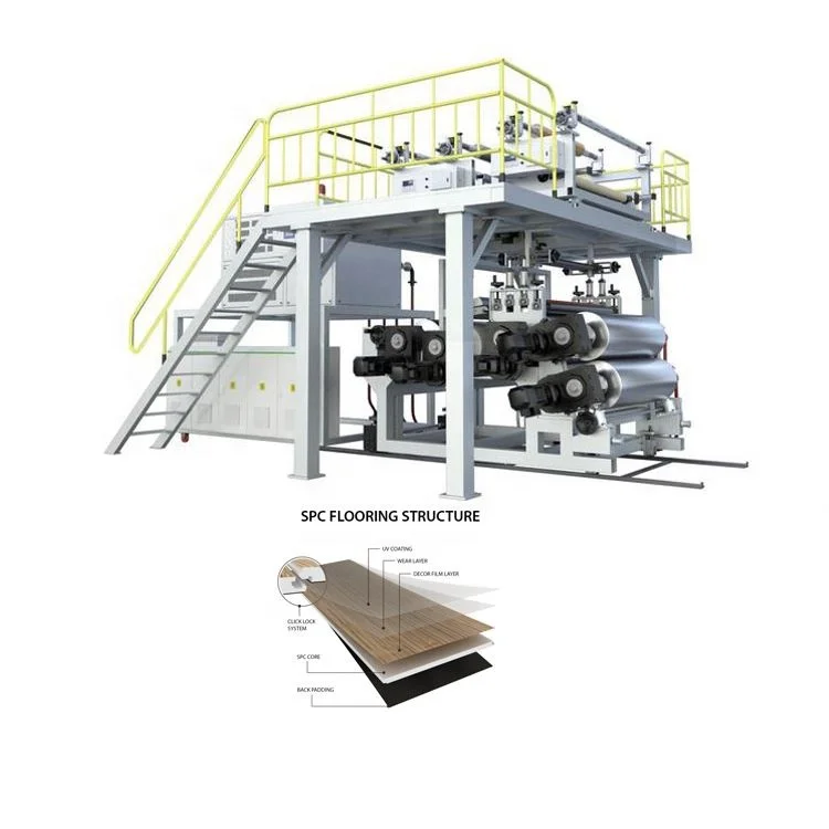 SPC Vinyl Flooring Plank Production Line PVC Floor Tile Making Machine PVC Interlocking Floor Extrusion Machine