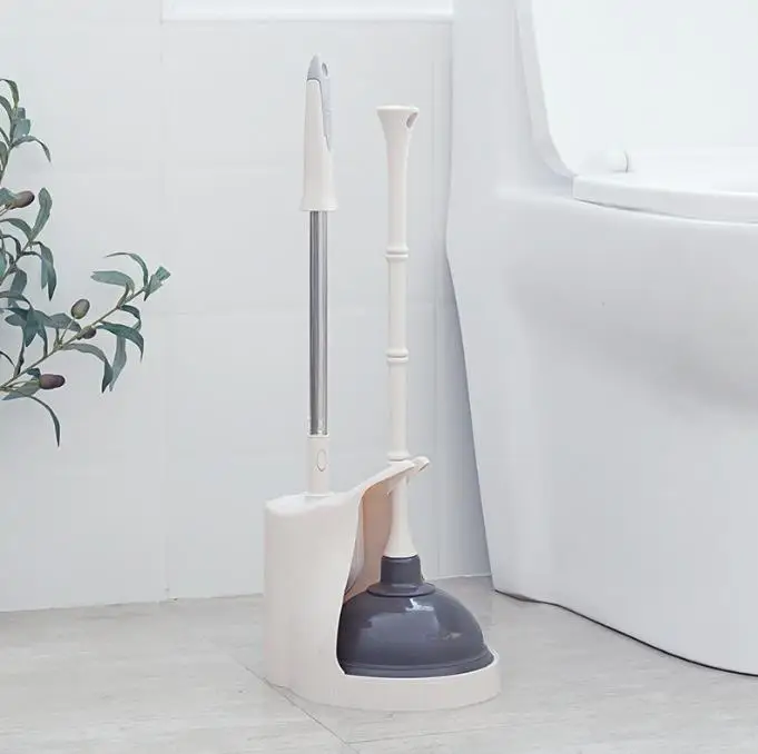 Вантуз для унитаза и миска кисти комбо для ванной трубы для очистки канализационных труб, белые, красные, 1 комплект