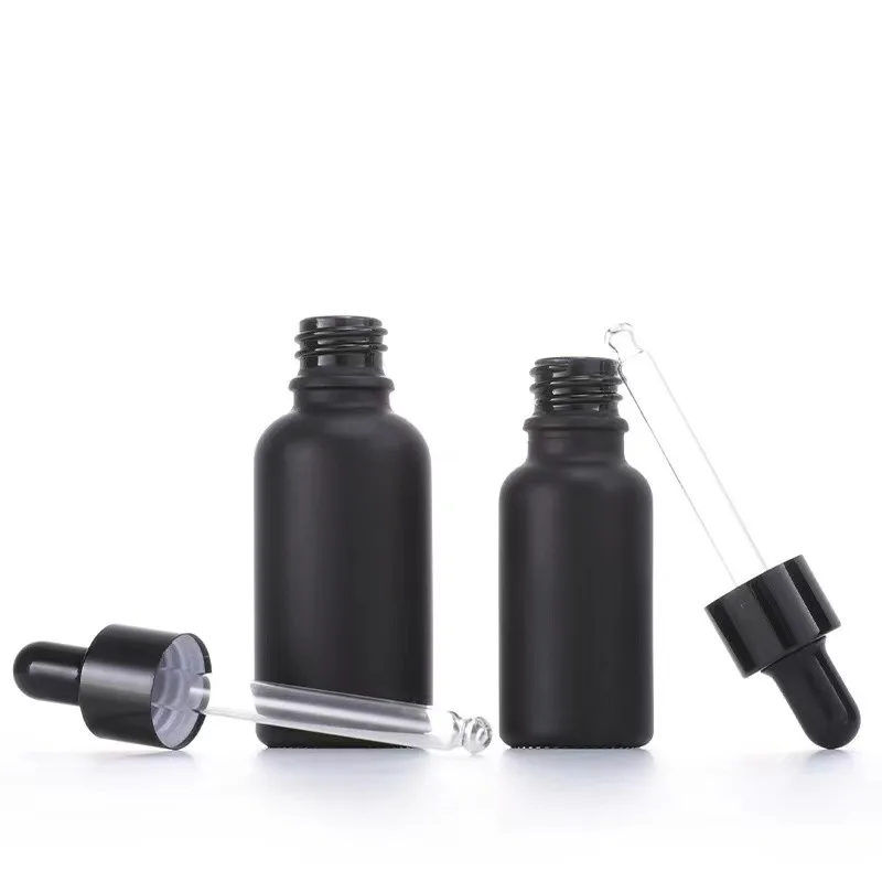 Matte black  Essential Oil bottle fine dropper 5ml 10ml 15ml in bluk