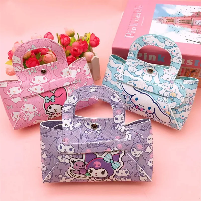 JM  Mini Zero Wallet Cute Melody Handheld PU Coin Earphone Storage Bag Cinnamoroll Handbag