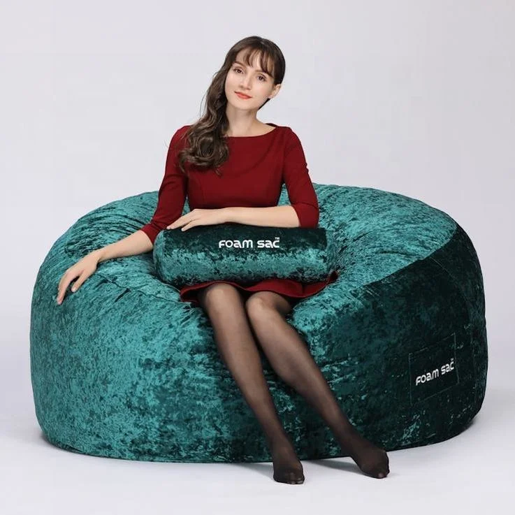 Nordic luxury modern style velvet single sofa living room sofa bean bag Plush fur curved lazy sofa set furniture stool chair