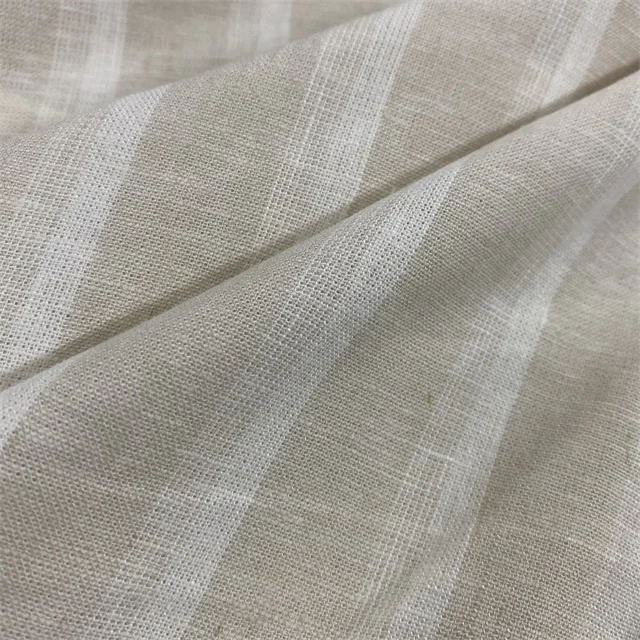 55%linen 45%rayon reactive yarn dyed men shirts woven fabric