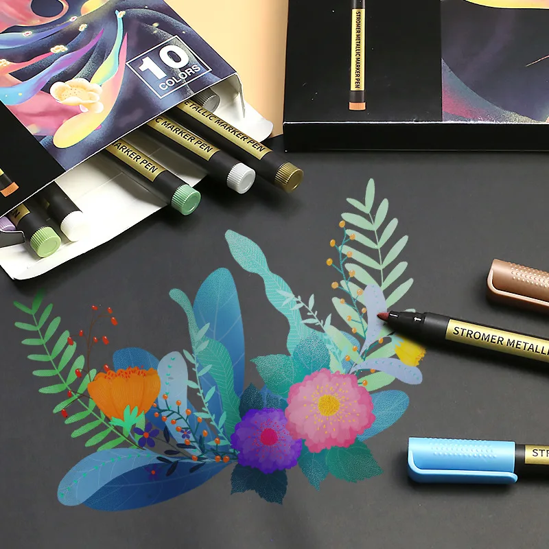 manufacturer customization 20pcs metallic color markers for kids adults and artist art work