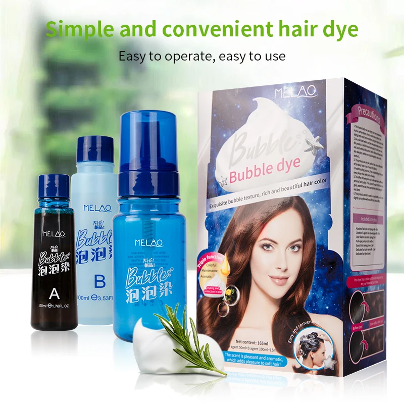 
Private label natural hair dye full color foam coverage hair dye kit color long- lasting richness bubble dyes for hair 