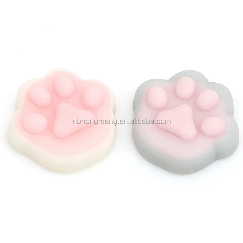Hot Sale  TPR  soft  Slow Rising Rubber Mochi Squeeze Silicone Anti Stress Squishy Toys  shaped  paw for Kids