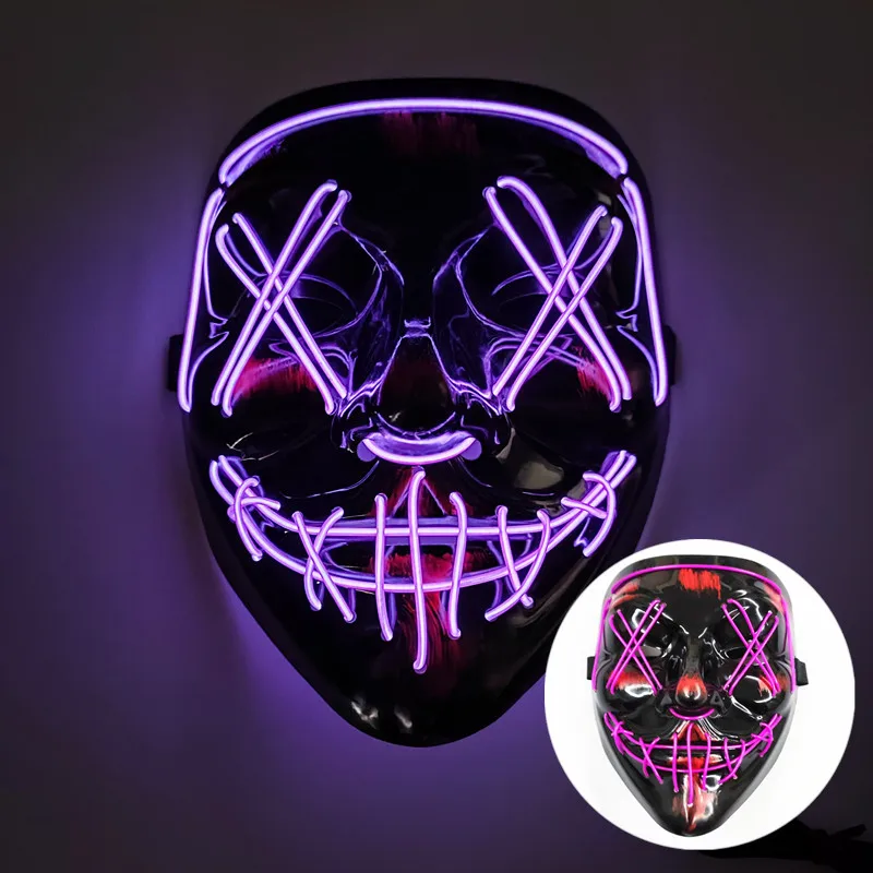 Halloween Light Up Face Party Mask Great Festival Cosplay Costume Supplies Party Mask Promotion Led Halloween Masks